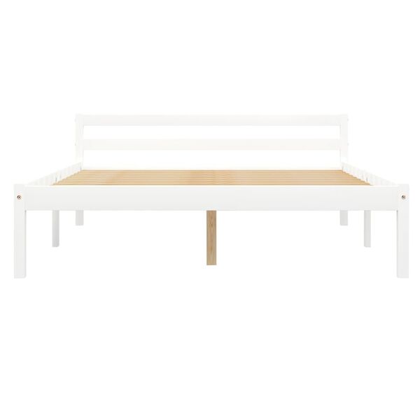 vidaXL gulta bez matrača, balts, 140x200 cm, priedes masīvkoks