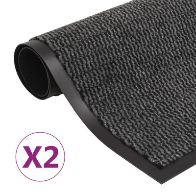 vidaXL paklāji, 2 gab., taisnstūra formas, 60x90 cm, antracītpelēki