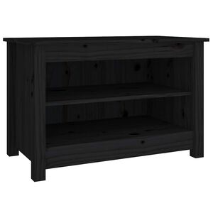 vidaXL apavu plaukts/soliņ&scaron;, melns, 70x38x45,5 cm, priedes masīvkoks