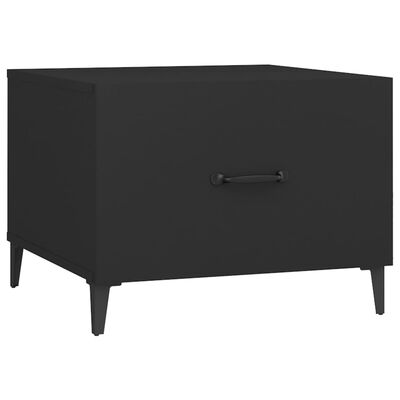 vidaXL kafijas galdiņš ar metāla kājām, melns, 50x50x40 cm