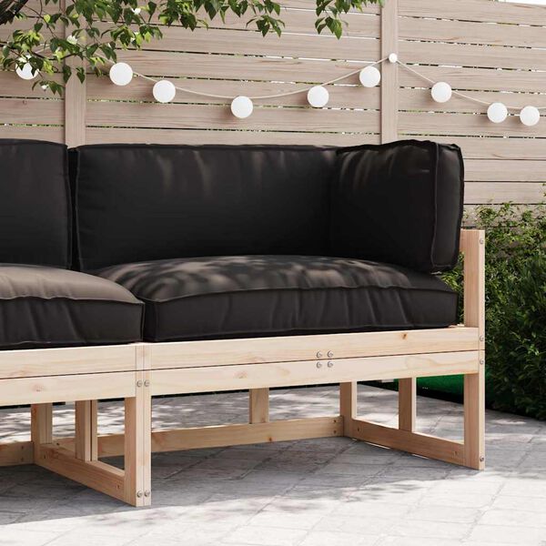 vidaXL Kastī&scaron;u spilvenu komplekts 3 pcs Melna Oksforda audums