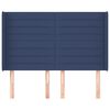 vidaXL galvgalis ar malām, 147x16x118/128 cm, zils audums