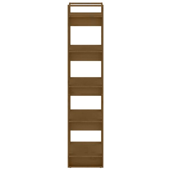 vidaXL grāmatu plaukts, medus brūns, 60x35x160 cm, masīvkoks