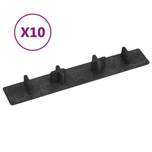vidaXL terases dēļu gali, 10 gab., melna plastmasa
