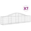 vidaXL arkveida gabiona grozi, 7 gb., 200x30x40/60 cm, cinkota dzelzs