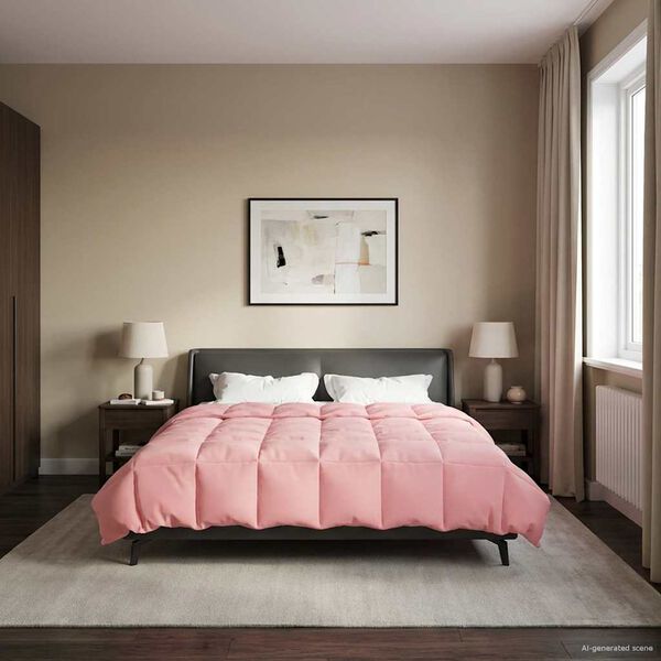 vidaXL Pilnas gada sega Tiltiņ&scaron; Rozā 200 x 240 cm Mikro&scaron;ķiedra