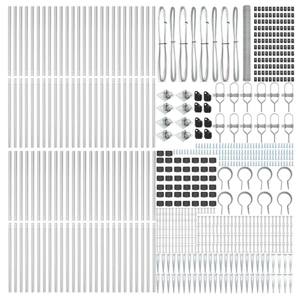 vidaXL Žoga āķis Sudraba 100 x 1,6 m (25 mm siets) Tērauds