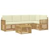 vidaXL Āra dīvānu komplekts 6 pcs Balta un krēmkrāsas 59 x 59 x 37 cm