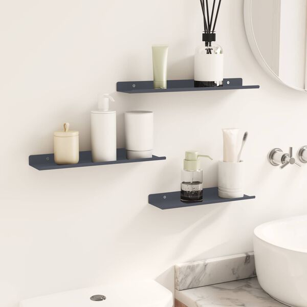 vidaXL Peldējo&scaron;ais plaukts 3 pcs Antracīts 40 x 9 x 2,5 cm Tērauds