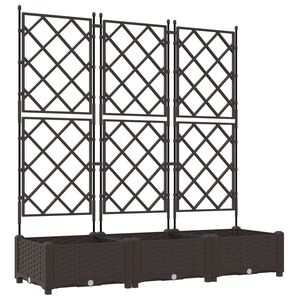 vidaXL Dārza stādītājs 3 gab. Brūna 120 x 40 x 125,5 cm PP