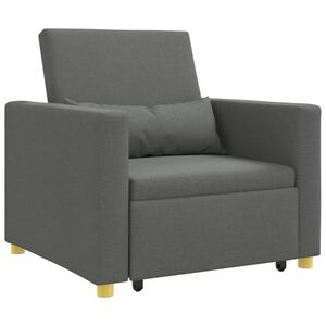 vidaXL Izvelkamā dīvāna gulta viena personai Tum&scaron;i pelēka audums