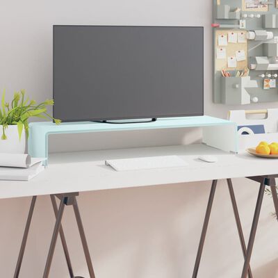 vidaXL TV statīvs, monitora paliktnis, 80x30x13 cm, zaļš stikls