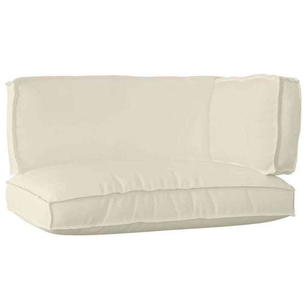 vidaXL Kastī&scaron;u spilvenu komplekts 3 pcs Krēmkrāsa Oksforda audums