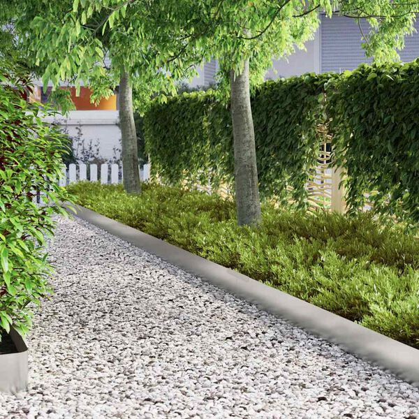 vidaXL Zāliena Apmale Sudraba 450 x 0.05 x 15 cm Cinkots tērauds