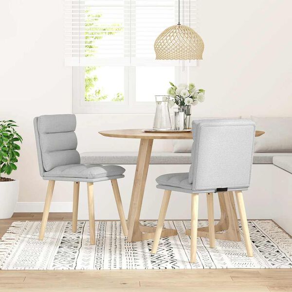 vidaXL virtuves krēsli, 2 gab., mākonis pelēks audums