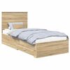 vidaXL Gultas rāmis Sonoma ozols 90 x 200 cm Inženierijas koks