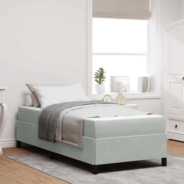 vidaXL Gultas rāmis ar matraci Gai&scaron;i pelēks 80 x 200 cm audums