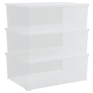 vidaXL uzglabā&scaron;anas kastes, 3 gab., plastmasa, 10 L, savietojamas