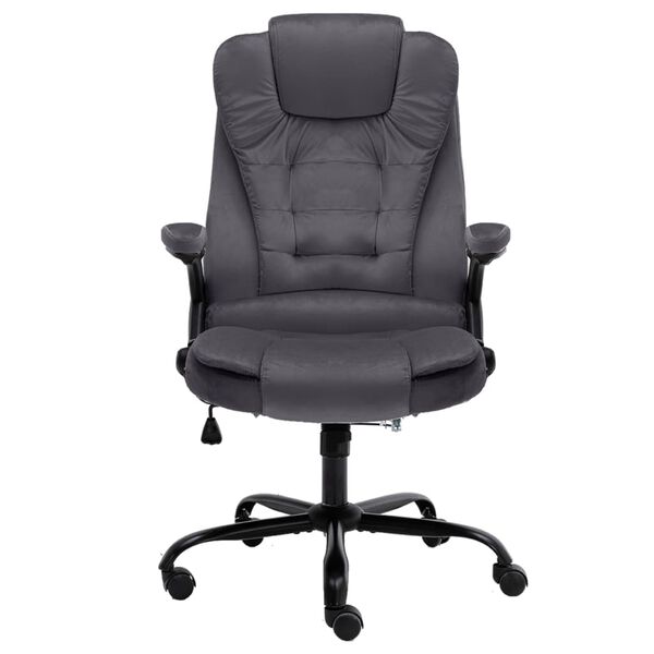 vidaXL biroja krēsls, tum&scaron;i pelēks samts