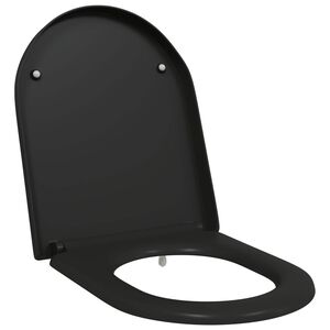 vidaXL Tualetes sēdeklis Melna 49 x 36 x 4 cm Duroplast