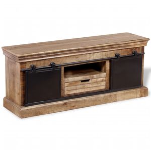 vidaXL TV skapītis ar 2 bīdāmām durvīm, 110x30x45 cm, mango masīvkoks
