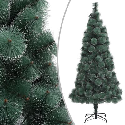 vidaXL mākslīgā Ziemassvētku egle, LED un rotājumi, 120 cm, PVC un PE