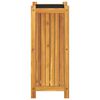 vidaXL puķu kaste ar ieliktni, 31x31x75 cm, akācijas masīvkoks