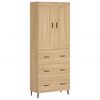 vidaXL augstais skapis, ozolkoka, 69,5x34x180 cm, inženierijas koks