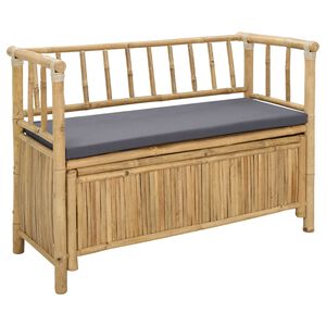 vidaXL Dārza Krātuves Sols 110 x 47 x 80 cm Bambuss Dabiska Taisnstūra