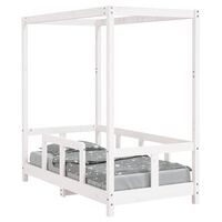 vidaXL bērnu gultas rāmis, priedes masīvkoks, 70x140 cm, balts