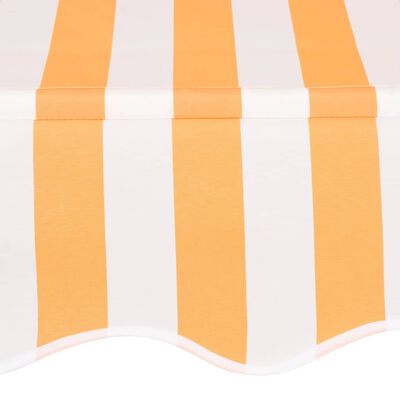 vidaXL izvelkama markīze, 150 cm, manuāla, oranža ar baltām svītrām
