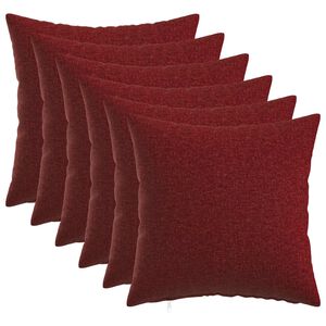 vidaXL Spilvenu pārvalks 6 gab. HEERLEN Vīna sarkans 30 x 30 cm Audums