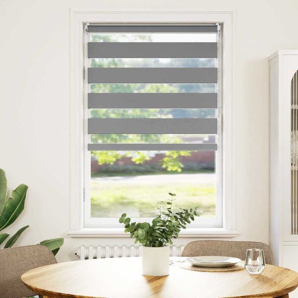 vidaXL zebras žalūzijas, 50,9x100 cm, audums, platums 46,7 cm, pelēkas