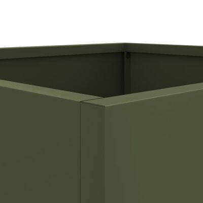 vidaXL puķu kaste, olīvzaļa, 42x40x39 cm, auksti velmēts tērauds