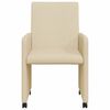 vidaXL Ēdamkrēsli ar riteņiem 2 pcs Krēmkrāsa 57 x 66 x 94 cm audums