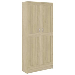 vidaXL grāmatu skapis, ozolkoka, 82,5x30,5x185,5 cm, inženierijas koks
