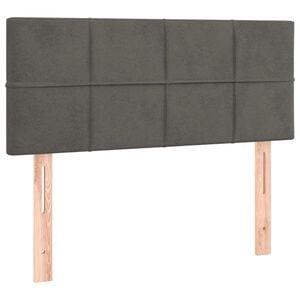 vidaXL gultas galvgalis, 80x5x78/88 cm, tum&scaron;i pelēks samts