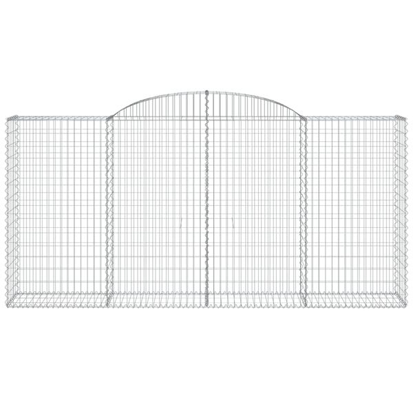 vidaXL arkveida gabiona grozi, 3 gb., 300x50x140/160cm, cinkota dzelzs