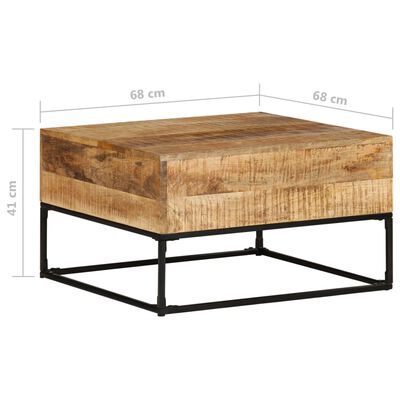 vidaXL kafijas galdiņš, 68x68x41 cm, neapstrādāts mango koks