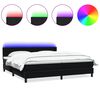 vidaXL atsperu gulta ar matraci, LED, melna samts, 180x210 cm