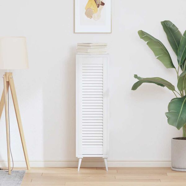 vidaXL skapja durvis, žalūziju dizains, balts, 99x29,5 cm