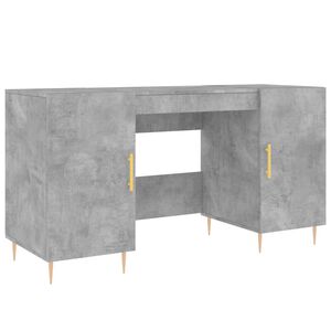 vidaXL rakstāmgalds, betona pelēks, 140x50x75 cm, inženierijas koks
