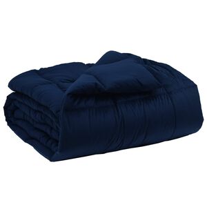 vidaXL Ziemas gultas sega 135 x 200 cm Ziema Tum&scaron;i zils Elpojo&scaron;s