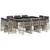 vidaXL 11-daļīgs dārza mēbeļu komplekts ar matračiem, gai&scaron;i pelēka PE