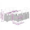 vidaXL 7-daļīgs bistro mēbeļu komplekts, matrači, pelēks PE