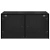 vidaXL Sienas skapji 2 pcs Melns ozolkoks 68 x 37 x 35 cm