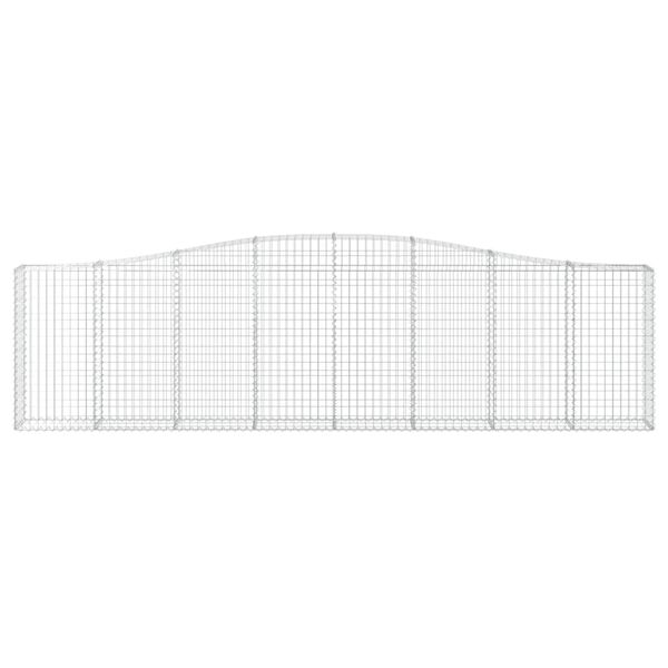 vidaXL arkveida gabiona grozi, 15gb., 400x30x100/120cm, cinkota dzelzs