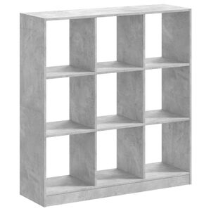 vidaXL grāmatplaukts, betona pelēks, 102x32x108 cm, inženierijas koks