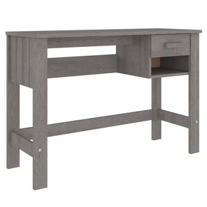 vidaXL rakstāmgalds HAMAR, pelēks, 110x40x75 cm, priedes masīvkoks
