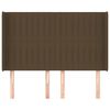 vidaXL galvgalis ar malām, 147x16x118/128 cm, tum&scaron;i brūns audums
